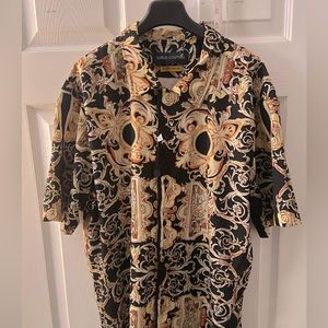 Mens baroque print button down